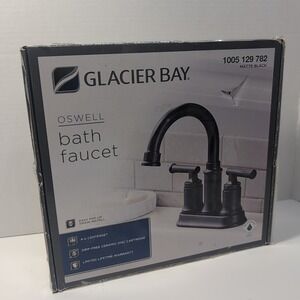 Glacier Bay Oswell 4" Centerset 2-Handle High-Arc Bathroom Sink Faucet